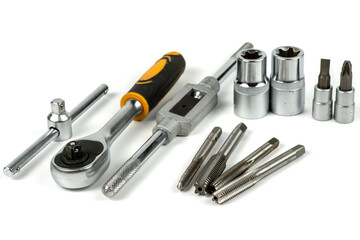 a set of professional tools for threading a hole in a repair