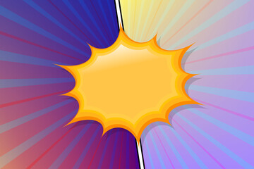 Abstract versus comic style background with dot halftone