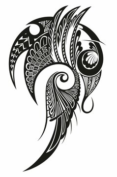Decorative ethnic style shoulder and sleeve tattoo design