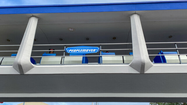 The Peoplemover ride in Walt Disney World Magic Kingdom in Orlando, Florida.