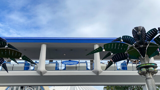 The Peoplemover ride in Walt Disney World Magic Kingdom in Orlando, Florida.