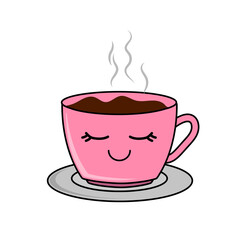 Vector illustration of a beautiful woman's cup of coffee. can be used for children's pictures, icons and more