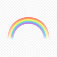 Realistic colorful rainbow illustration on transparent background
