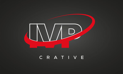 IVP creative letters logo with 360 symbol vector art template design