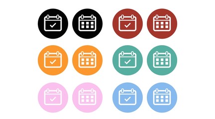 Calendar Icon Set. Vector isolated editable set of calendar illustration