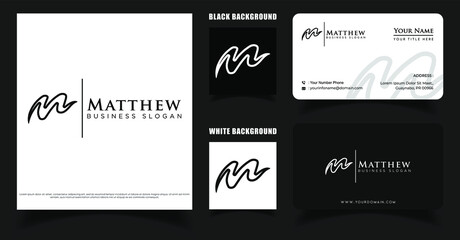 Letter M Logo, Business Card Template, Innitial M Monogram Vector Logo Inspiration
