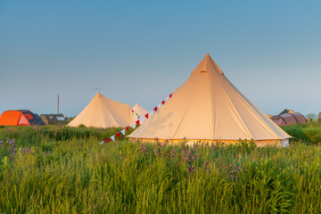 Bell Tent in the Morning Sunlight