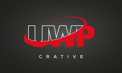 UWP creative letters logo with 360 symbol vector art template design