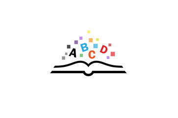 creative book letter fonts logo vector design symbol illustration