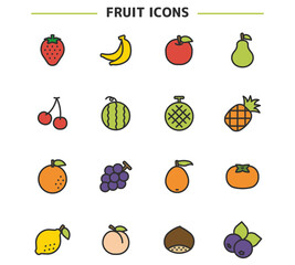 フルーツのアイコンイラスト素材