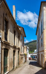 Calles y casas de la ciudad de Mondoñedo, Lugo, Galicia, España