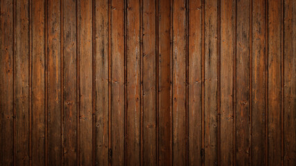 Old brown rustic dark grunge wooden timber wall or floor or table texture - wood background banner..