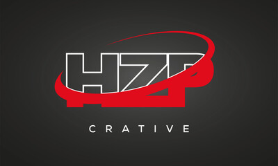 HZP creative letters logo with 360 symbol vector art template design