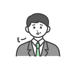 男性社員が溜息をつくイラスト素材