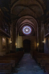 Fototapeta na wymiar Vidrieras de la Catedral de la Asunción en Mondoñedo, Galicia, Lugo, España