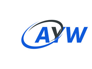 AYW letter creative modern elegant swoosh logo design