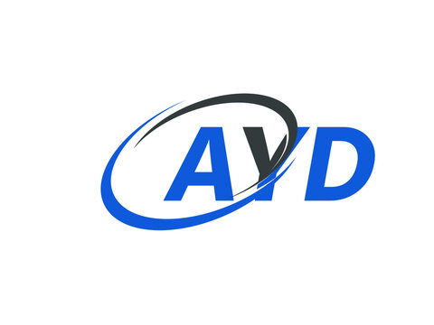 AYD letter creative modern elegant swoosh logo design