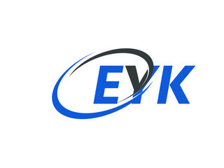 EYK letter creative modern elegant swoosh logo design