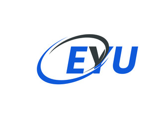 EYU letter creative modern elegant swoosh logo design