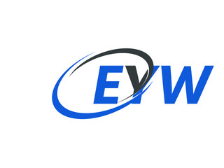 EYW letter creative modern elegant swoosh logo design