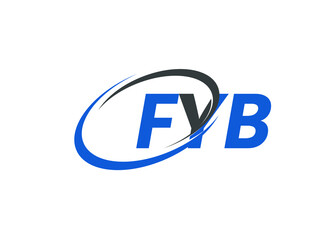 FYB letter creative modern elegant swoosh logo design