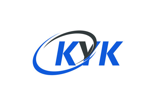 KYK letter creative modern elegant swoosh logo design