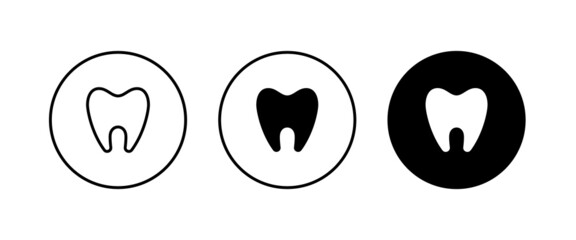 Tooth icon, dental care element of dentistry icons button, vector, sign, symbol, logo, illustration, editable stroke, flat design style isolated on white - obrazy, fototapety, plakaty