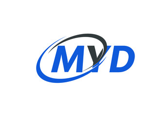 MYD letter creative modern elegant swoosh logo design - obrazy, fototapety, plakaty