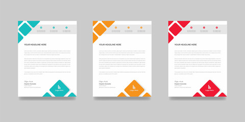 Creative & Modern business style letterhead corporate document with vector illustration