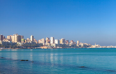 Coastal cityscape of Alexandria, Egypt