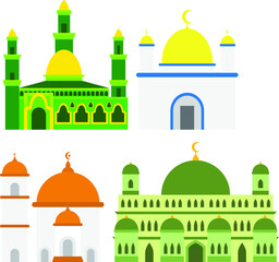 Set of Mosque Illustration Vector Designs