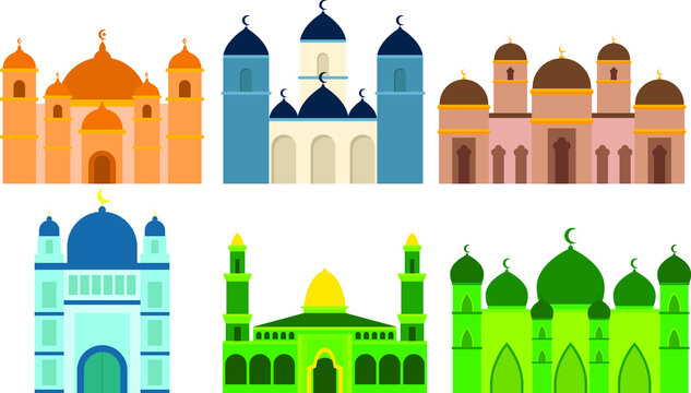 Set of Mosque Illustration Vector Designs
