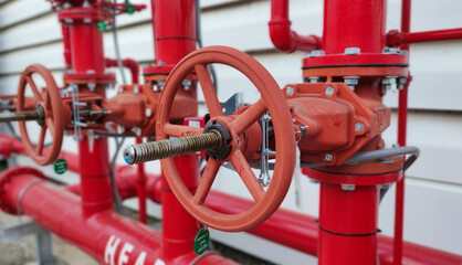Closeup new industrial fire control valve