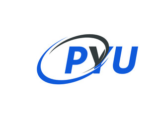 PYU letter creative modern elegant swoosh logo design