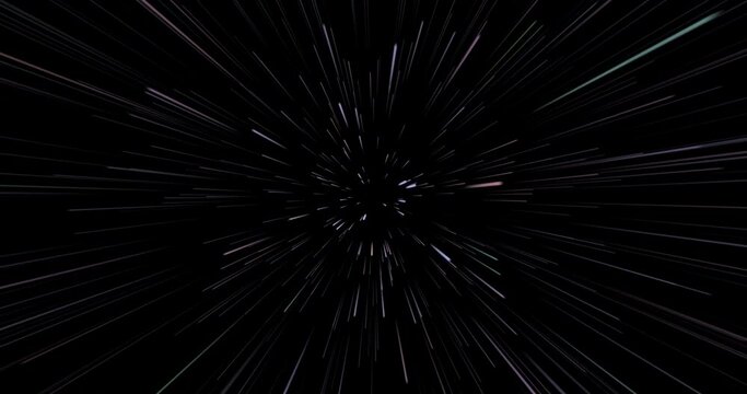 A basic animation of traveling through space, with stars flying past