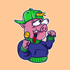 Fototapeta premium candy pig illustration