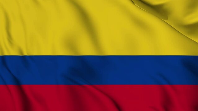 Colombia flag waving looping footage Full 4K (3840 x 2160) Realistic Colombia Flag Looping background. Looping Closeup Full 4K (3840 x 2160) footage. Colombia country flags. July 20