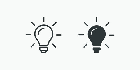 Lightbulb, lamp, bulb, idea icon vector set.