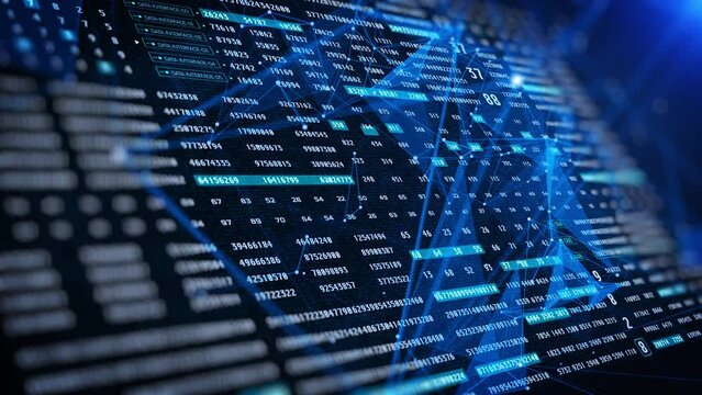 HUD Technology Futuristic Digital Decimal Encoder Data Sampling Simulation Smart Concept.
UI Statistic Stream Line Information Status 4K Motion Background.