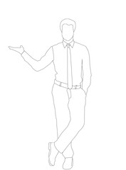 Outline of man in suit
