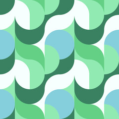 Abstract vector minimalistic poster with simple round shapes. Geometric background in turquoise