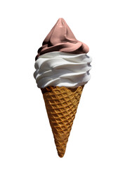 ice cream cone cream and chocolate