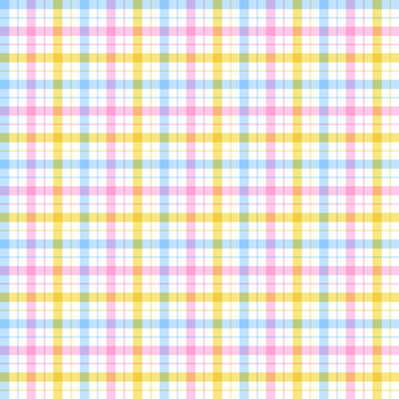 Rainbow Pastel Pink Yellow Blue Plain Scott Plaid Tartan Checkered Gingham Pattern Illustration Tablecloth, Picnic mat wrap paper, Mat, Fabric, Textile, Scarf