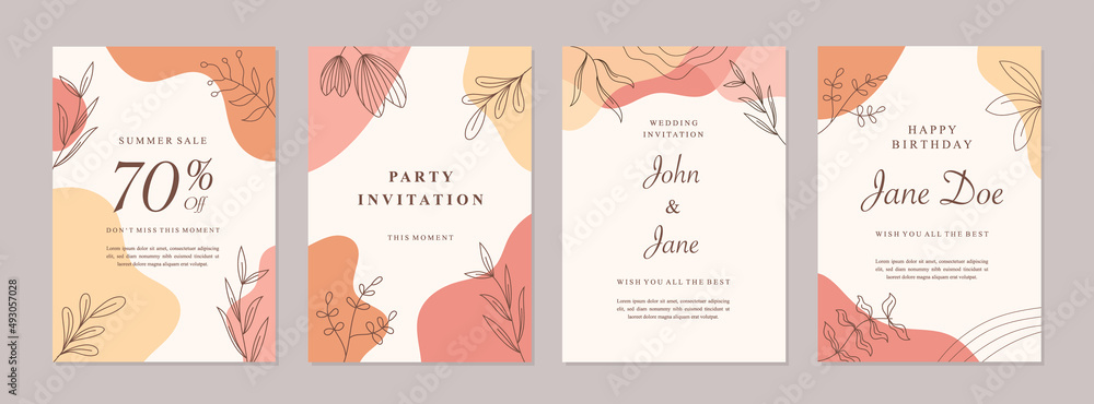 Canvas Prints Set of abstract creative artistic templates with spring season concept. Universal cover Designs for Annual Report, Brochures, Flyers, Presentations, Leaflet, Magazine.