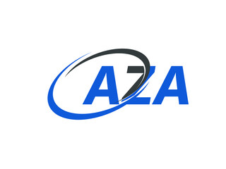 AZA letter creative modern elegant swoosh logo design