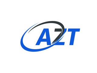 AZT letter creative modern elegant swoosh logo design