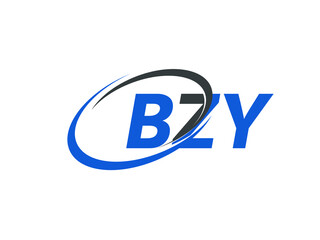 BZY letter creative modern elegant swoosh logo design