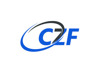 CZF letter creative modern elegant swoosh logo design