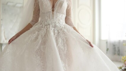 bride in a beautiful wedding dress at the ceremony