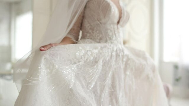 bride in a beautiful wedding dress at the ceremony